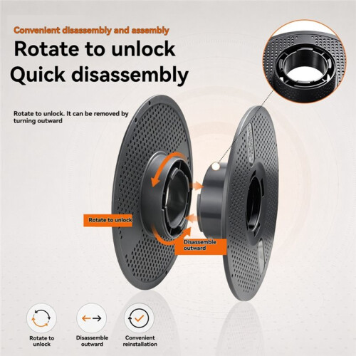 2Pcs Reusable Filament Spool for 3D Printer Filament Detachable Easy to Use Replacement Spool 1