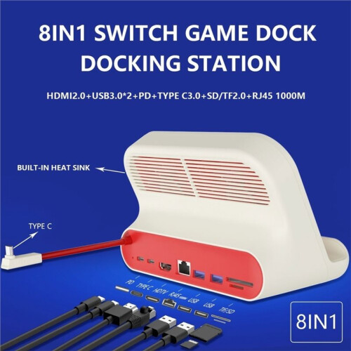 Docking Station for  / Ally/Legion Go USB-C Hub with -Compatible 2.0,Gigabit Ethernet,2XUSB 3.0 1