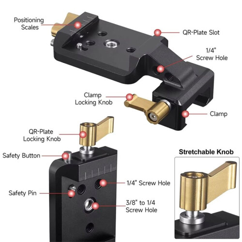 Vertical Bracket Camera Mount Vertical Shooting Photography for  Ronin  2/ 3/RS3 PRO Gimbal Mounting Clamp Plate 1