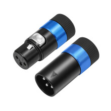 Adattatore per Altoparlanti con Connettori XLR A 3 Pin, Connettore per Altoparlanti, Adattatore per Cavo Audio con Blocco A Torsione, Nero+Blu.