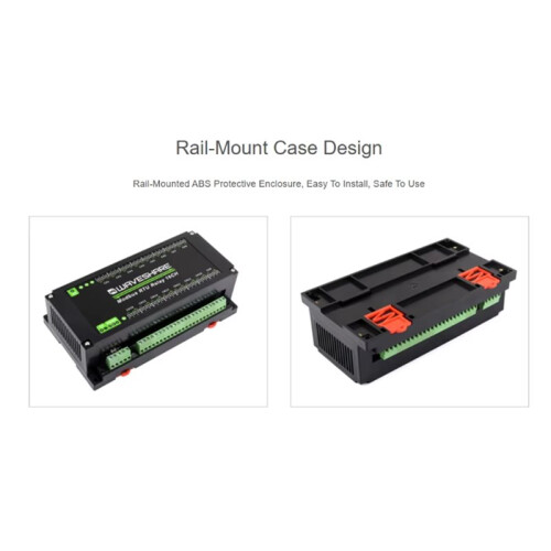 Waveshare Modbus RTU 16-Ch Relay Module RS485 Interface Rail-Mount Case with Multiple Isolation Protection Circuits US Plug 2