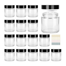 Clear Jars with Lids, 15 Pack Empty Cosmetic Jars for Creams, Lotions, Travel Storage 5OZ
