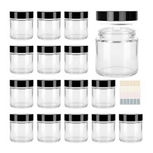 Clear Jars with Lids, 15 Pack Empty Cosmetic Jars for Creams, Lotions, Travel Storage 4OZ