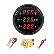 Set met Drie Meters - Watertemperatuur (40C-120C), Oliedruk (0-145 PSI), Voltmeter (9-32 V), AUTO-Meter met Sensoren
