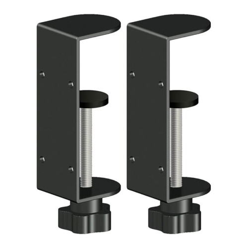 Pacote com 2 Grampos C Pretos Reforçados de 4 Polegadas para Mesas e Bancadas, Faixa de Fixação de 2,75 A 4 Polegadas, 2 Furos de Montagem, Grampos