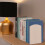 Boekensteunen set van 2, wit bamboe, modern design 5