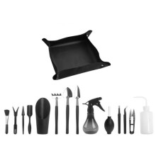 Tuingereedschapset 15-Delig: Tuingereedschap voor Bonsai met Opvouwbare Potmat voor Vetplanten