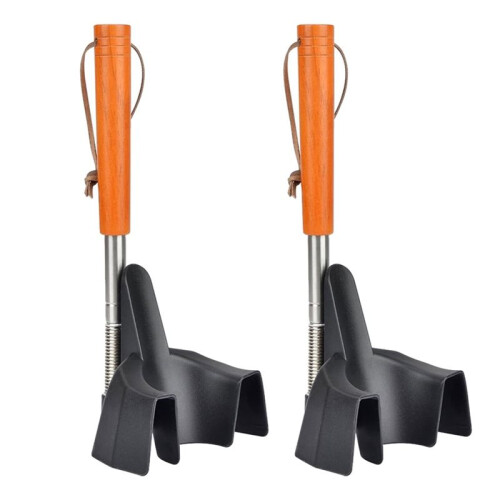2pcs Telescopic Shoe Horn Long Handle Adjustable Shoe Aid No Bend Design with Smooth for Elderly Use 1