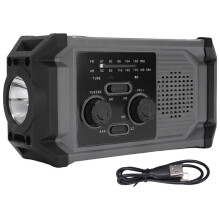 Solar Hand Crank Radio, Portable Emergency Radio AM/FM/WB with LED Flashlight, 2000mAh Power Phone Charger for Camping