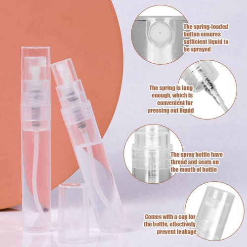120PCS 5Ml  Spray Bottle,  Clear Plastic Spray Bottle Empty,Fine Mist Refillable Perfume Bottle,Perfume Atomizer