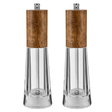 Ensemble de 2 Moulins à Sel et à Poivre, Moulin à Poivre à Mouture Réglable, Salière et Poivrière Manuelle pour la Cuisine