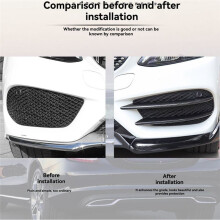 Car Front Lip Spoiler Splitter Grille Air Vent Cover for W205 C180 C200L 2015-2018 Piano Black