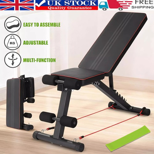 Foldable Weight Bench Adjustable Strength Training Full Body Workout Incline Gym 1