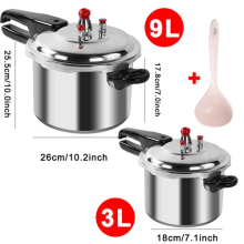 3/9 Litre Home Dual Handle aluminum Pressure Cooker Kitchen Catering Cookware UK