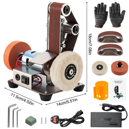 Mini Electric Belt Sander Grinder DIY Polishing Machine Sanding Tools Kit Tool