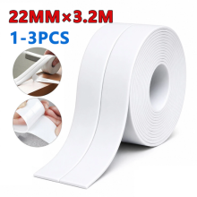 1-3PCS Kitchen Caulk Tape Sealant Strip PVC Self Adhesive Toilet WallSealingTape