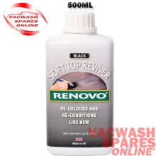 RENOVO BLACK FABRIC SOFT TOP REVIVER - CANVAS - MOHAIR - DUCK - COLOUR RESTORER