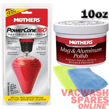 MOTHERS POWERCONE METAL POLISHING TOOL+MAG AND ALUMINUM POLISH 10oz CUSTOM WHEEL