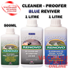 RENOVO DARK BLUE SOFT TOP REVIVER 1L SET CLEANER - COLOUR - WATER & UV PROOFER
