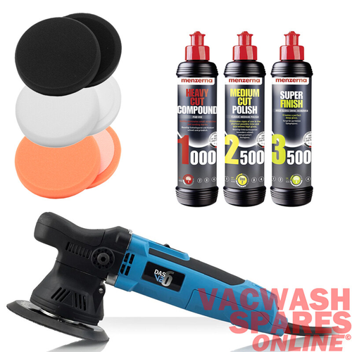 DAS-6 V2 DUAL ACTION MACHINE POLISHER - MENZERNA 1000-2500-3500 COMPOUND SET