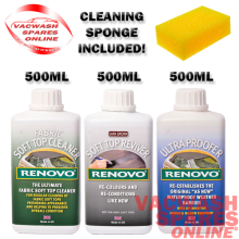 RENOVO DARK BROWN SOFT TOP REVIVER KIT CLEANER - COLOUR - WATER & UV PROOFER