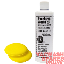 POORBOYS BOLD N BRIGHT GEL 473ML - TYRE & PLASTIC DRESSING + WHITEWALL CLEANER