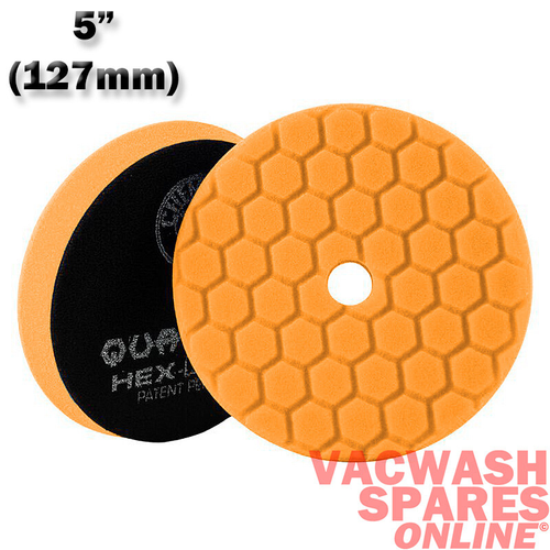 CHEMICAL GUYS QUANTUM HEX LOGIC ORANGE MEDIUM HEAVY CUTTING PAD 5" USE WITH DA
