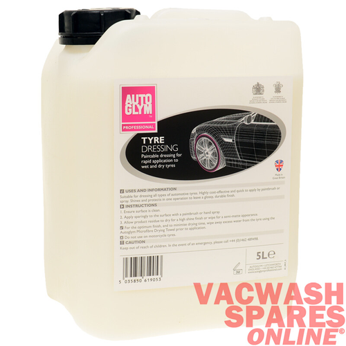 Autoglym AUTOGLYM TYRE DRESSING 5LITRE - PROFESSIONAL RANGE - TRADE -INSTANT TYRE DESSING
