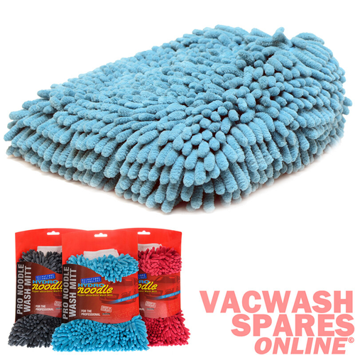 PRO NOODLE CAR WASH MITT - DOUBLE SIDED - ULTRA ABSORBENT - THICK PILE - BLUE