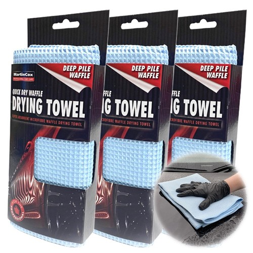 WAFFLE MICROFIBRE DRYING TOWEL QUICK DRY WATER MAGNET DRYING CLOTH VALETING *3*