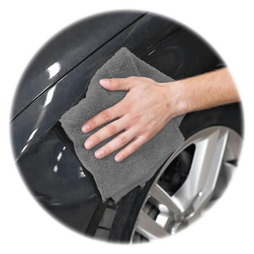 10 GREY MICROFIBRE CLOTHS 40X40 BUFFING DRYING MULTI PURPOSE CLEANING WASHABLE 1