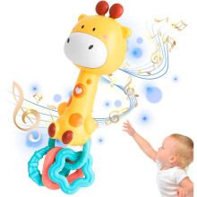 (Giraffe) Baby Rattle & Sensory Teething Toy with Music, 6-12 Months