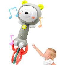 (Bear) Baby Rattle & Sensory Teething Toy with Music, 6-12 Months