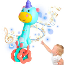 (Unicorn) Baby Rattle & Sensory Teething Toy with Music, 6-12 Months