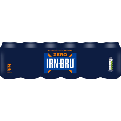IRN-BRU Zero Carbonated Soft Drink, 24 Pack, 330ml Cans
