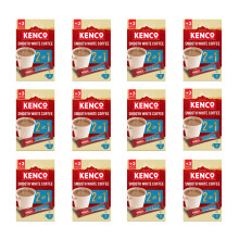 Kenco 2 in 1 Smooth White Instant Coffee x8, Pack of 12, Total 96 Sachets