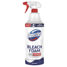 Domestos Mint Boost Bleach Foam sprays upside down for a sparkling clean even in the hardest-to-reach places 450 ml