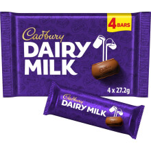 Cadbury Dairy Milk Chocolate Bar Multipack, 4 x 27.2 g (Pack of 1)