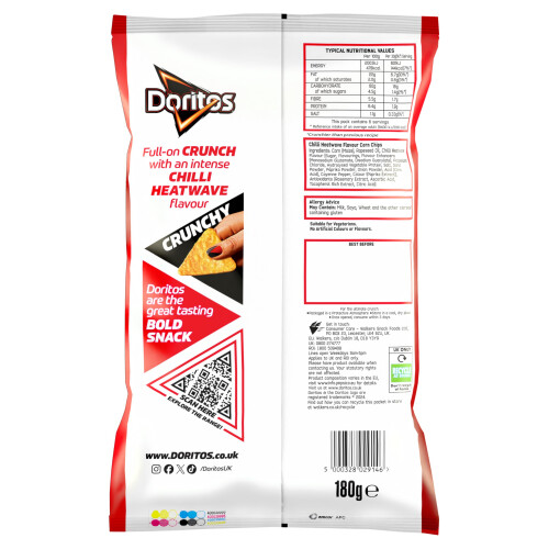 Doritos Chilli Heatwave Tortilla Chips Sharing Bag Crisps 180g 1