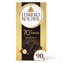 Ferrero Rocher Original Dark Chocolate Bar with Hazelnuts, 90g