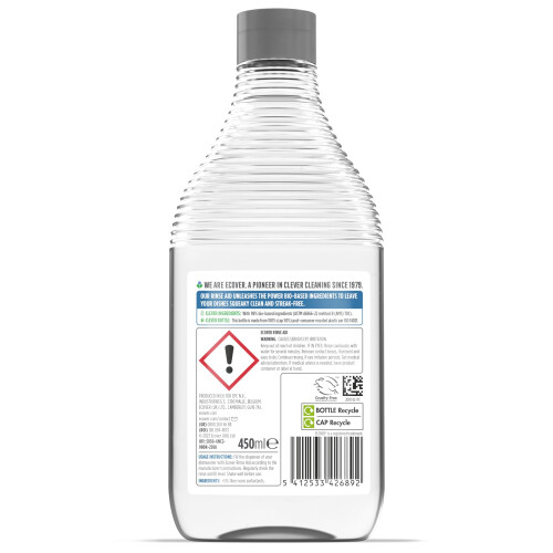 Ecover Ecover Dishwasher Rinse Aid, Sparkling Dishes, Quick Drying, 450ml 1