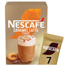 Nescafé Caramel Latte Instant Coffee Sachets 7 Pack | Pack of 1