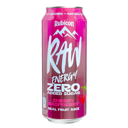 Rubicon Rubicon Raw Cherry Raspberry ZAS Energy Drink, 12 Pack, 500ml Cans