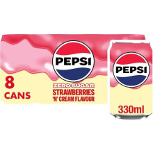 Pepsi Strawberry & Cream Cola | 330ml Can | 8 Pack