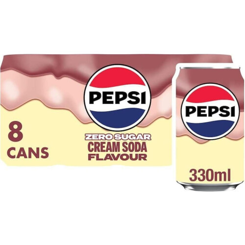 Pepsi Pepsi Cream Soda Cola | 330ml Can | 8 Pack 1