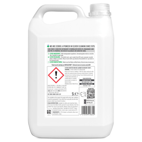Ecover Ecover Zero Non-Bio Laundry Liquid Refill, Sensitive Skin, 142 Washes, 5L 1