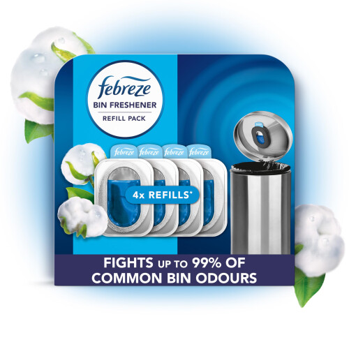 Febreze Febreze Bin Freshener Refill Pack Cotton Fresh 4x4.88ML