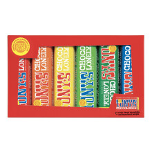 Tony's Chocolonely Rainbow Tasting - 288g, Small Chocolate Bars, Selection Gift Box, 6 Flavours, Vegetarian - Belgian Fairtrade Chocolate