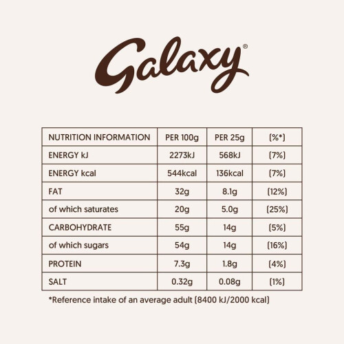 Galaxy Galaxy Smooth Milk Chocolate Extra Large Vegetarian Sharing Block 360g 2