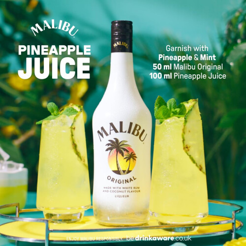 Malibu Malibu Original White Rum with Coconut Flavour, 1L 2